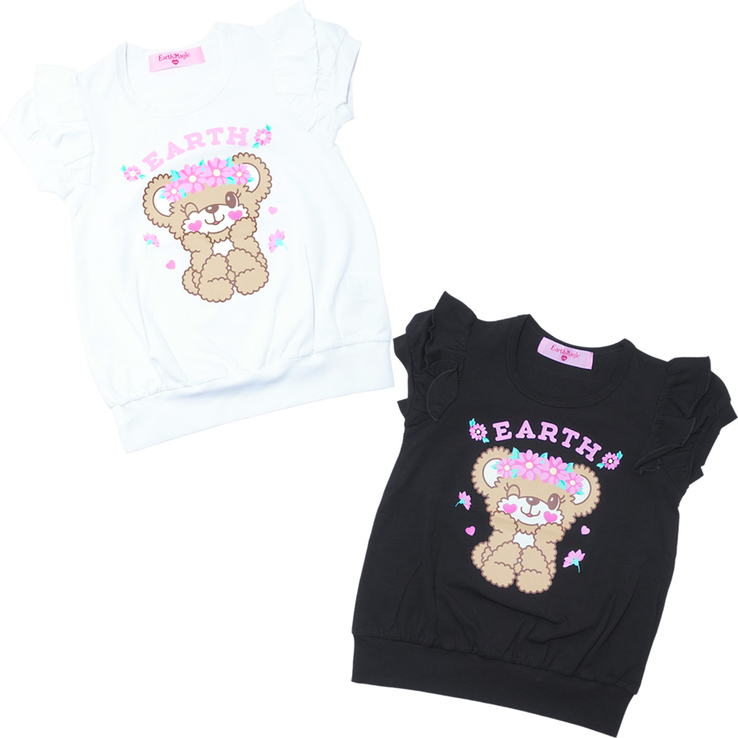フラワーマフィープリント裾リブTシャツ
