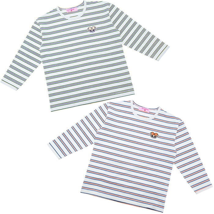 PHIGVEL / 長袖Tシャツ/3/コットン/マルチカラー/ボーダー/PMAS-CL04 マルチボーダー長袖Tシャツ