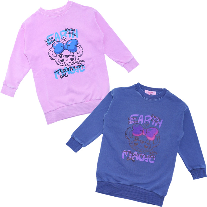 ピグメント染めマフィープリントトレーナー