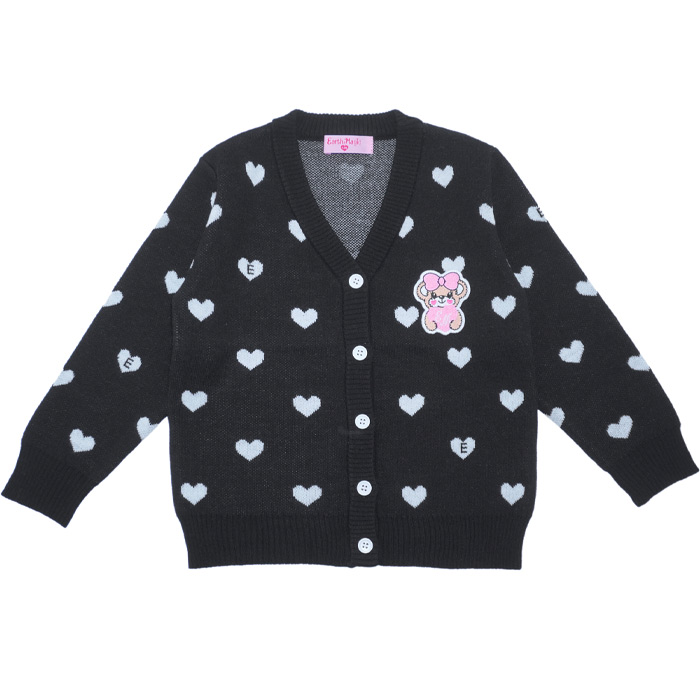 ハート総柄ジャガードニットカーディガン