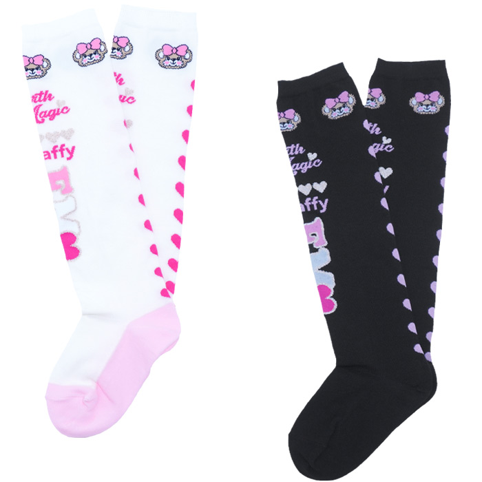 ハートライン＆ロゴマフィーオーバーニーソックス