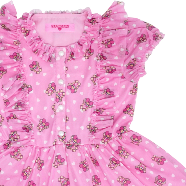 アースマジック EARTHMAGIC ミニ ハート マフィー 総柄 チュール ベビードール ワンピース 2021春夏