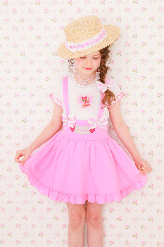 アースマジック EARTHMAGIC ジャンスカ 肩紐フリル ジャンパースカート  