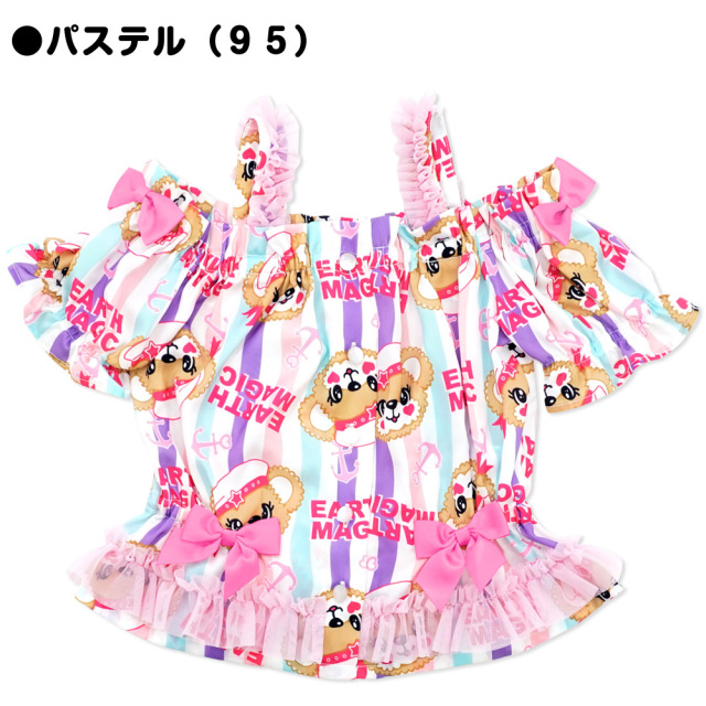 アースマジック EARTHMAGIC 総柄Tシャツ マリーンマフィー オフショルダー パフスリーブ ブラウス 2021春夏