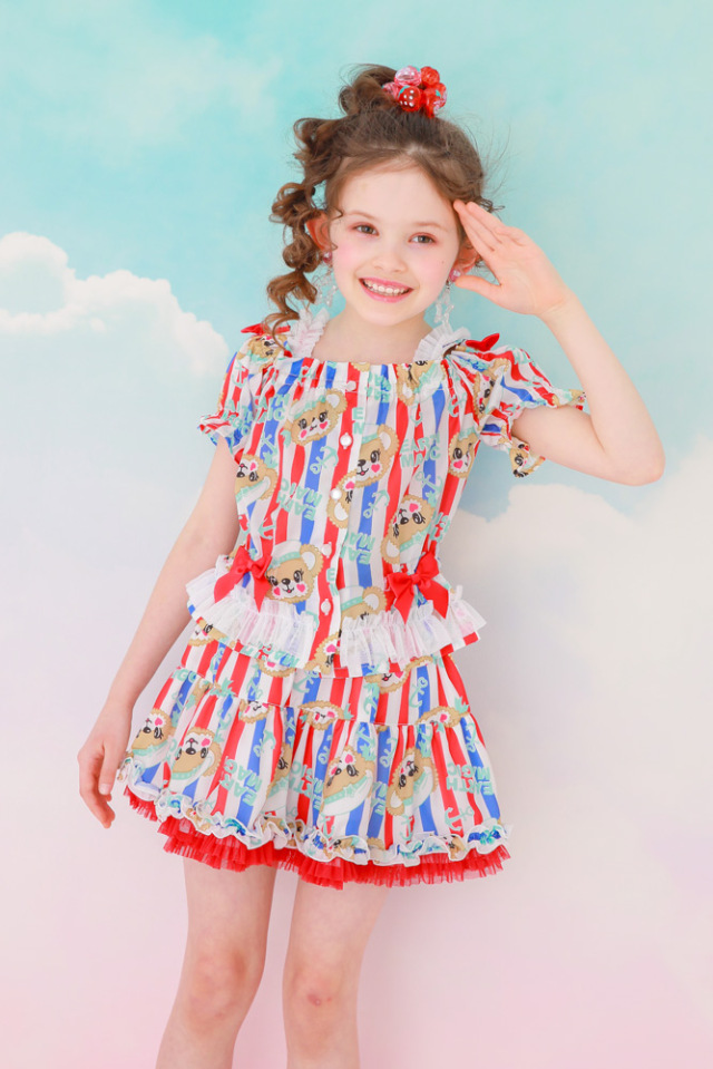 アースマジック EARTHMAGIC 総柄Tシャツ マリーンマフィー オフショルダー パフスリーブ ブラウス 2021春夏