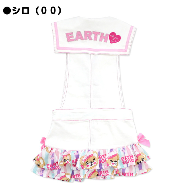 アースマジック EARTHMAGIC セーラーデニムジャンスカ ジップアップ マリーンマフィー総柄 ジャンパースカート 2021春夏