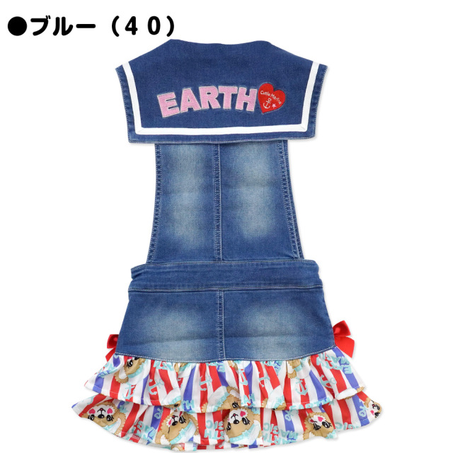 アースマジック EARTHMAGIC セーラーデニムジャンスカ ジップアップ マリーンマフィー総柄 ジャンパースカート 2021春夏