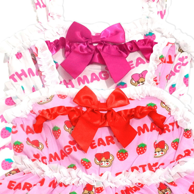 アースマジック EARTHMAGIC イチゴマフィー総柄 ティアードワンピース キャミワンピース 2021春夏