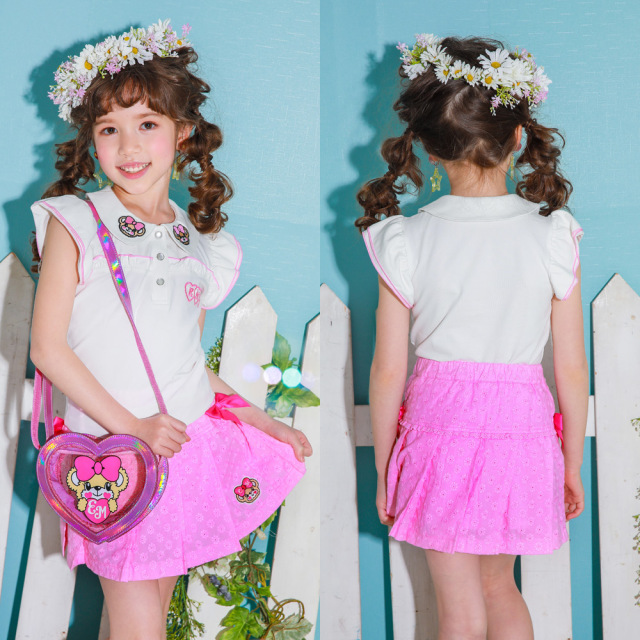 アースマジック EARTHMAGIC コットンレースプリーツスカート マフィー インナーパンツ付 スカパン 2021春夏