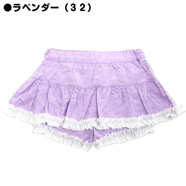 アースマジック EARTHMAGIC シャンブレー ハートボタンスカート フェイスマフィー総柄 インナーパンツ付 スカパン 2021春夏