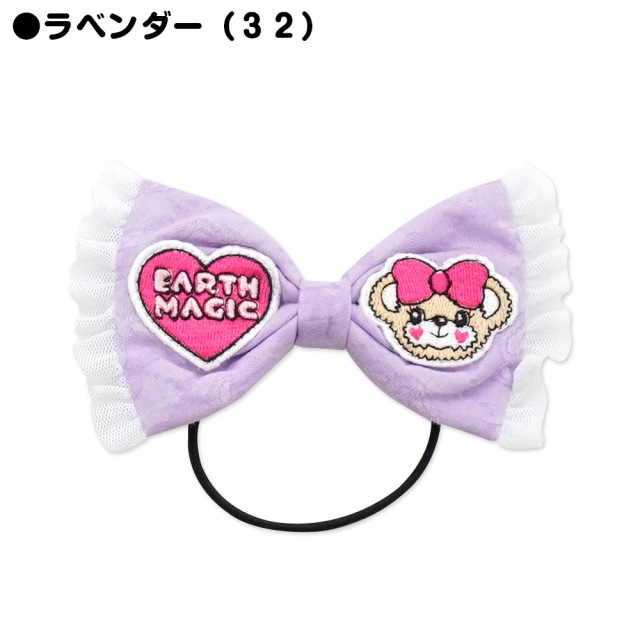 アースマジック EARTHMAGIC シャンブレー リボンヘアゴム フェイスマフィー総柄 2021春夏