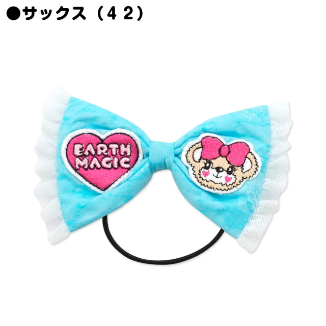 アースマジック EARTHMAGIC シャンブレー リボンヘアゴム フェイスマフィー総柄 2021春夏