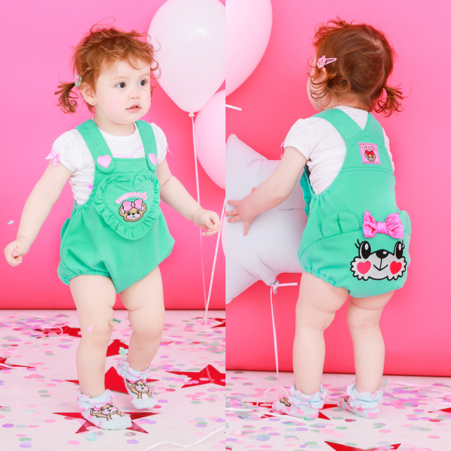 アースマジックベビー EARTHMAGIC BABY マフィーフェイス デニムサロペット