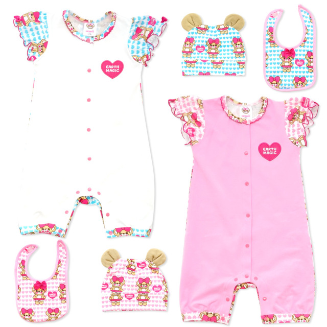 アースマジックベビー EARTHMAGIC BABY ハートいっぱいマフィー総柄3点