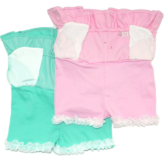 アースマジック EARTHMAGIC ストレッチカラーデニムスカートonパンツ サイドポケットフリル スカパン インナーパンツ付 2021秋冬