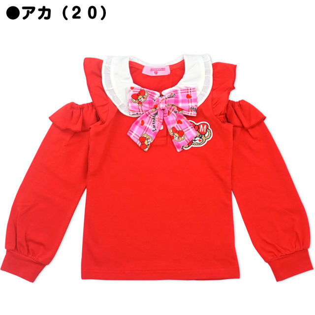 アースマジック EARTHMAGIC ハートチェックマフィー 襟付き肩あき長袖Tシャツ オープンショルダー ベロア総柄リボン 2021秋冬 全3色