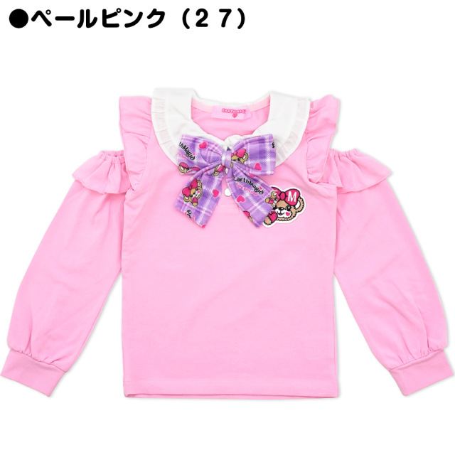 アースマジック EARTHMAGIC ハートチェックマフィー 襟付き肩あき長袖Tシャツ オープンショルダー ベロア総柄リボン 2021秋冬 全3色