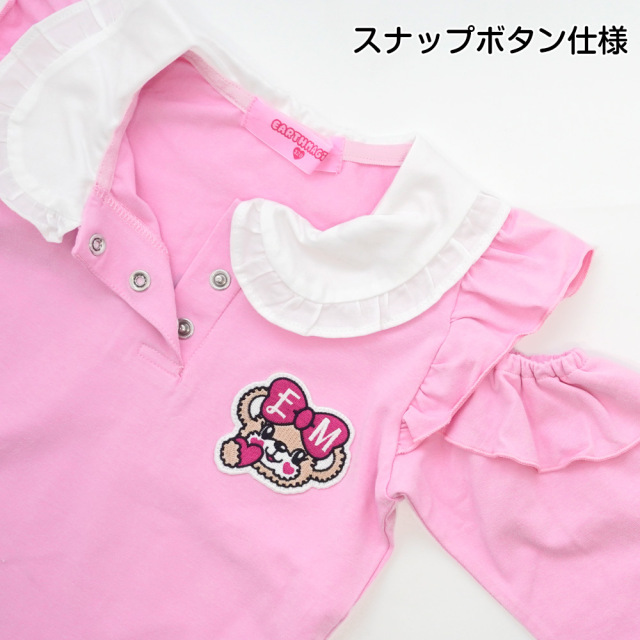 アースマジック EARTHMAGIC ハートチェックマフィー 襟付き肩あき長袖Tシャツ オープンショルダー ベロア総柄リボン 2021秋冬 全3色