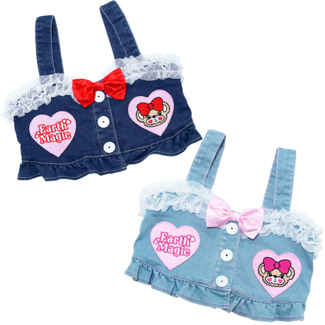 アースマジック EARTHMAGIC フロントボタンストレッチデニムビスチェ  