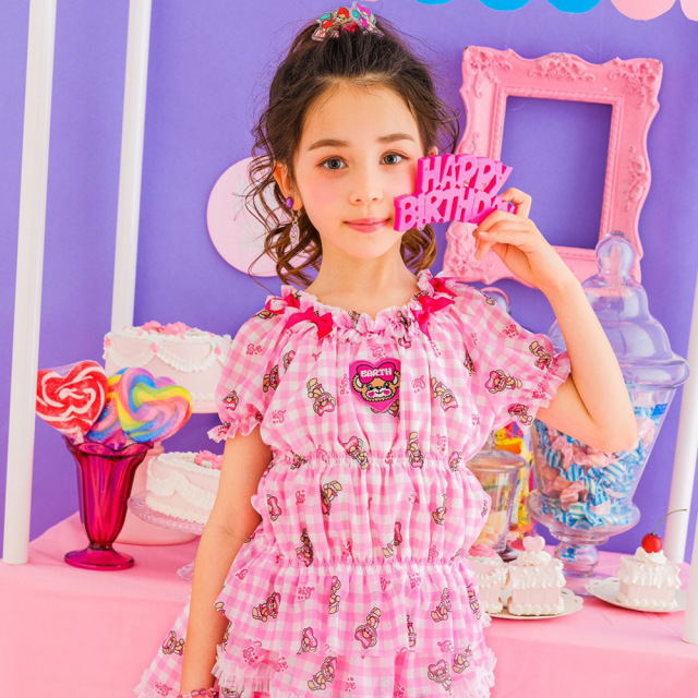 アースマジック EARTHMAGIC ギンガムチェックマフィー柄チュールプル  