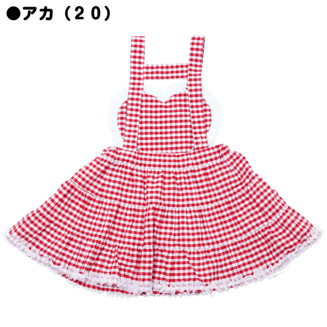 アースマジック EARTHMAGIC ギンガムチェックジャンパースカート アカ  
