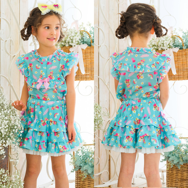 アースマジック EARTHMAGIC デイジーマフィー総柄ティアードスカート ペールピンク エメグリ インナーパンツ付 2022春夏