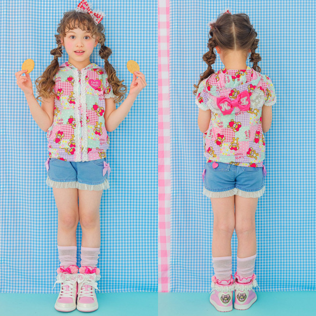 アースマジック EARTHMAGIC パッチワーク総柄半袖ジップ