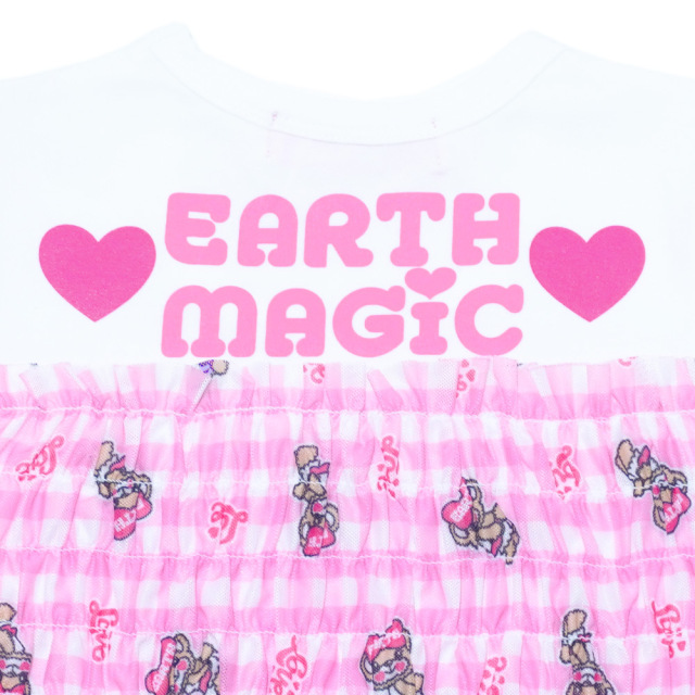 アースマジック EARTHMAGIC ギンガムチェックマフィー柄チュール重ね着  