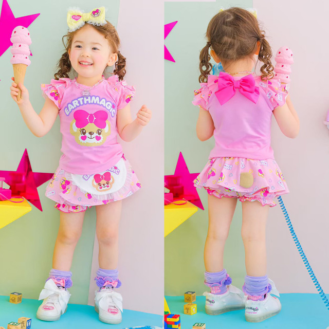 マフィーちゃんのハート柄フリルスカート アースマジックベビー EARTHMAGIC BABY キャンディーハート