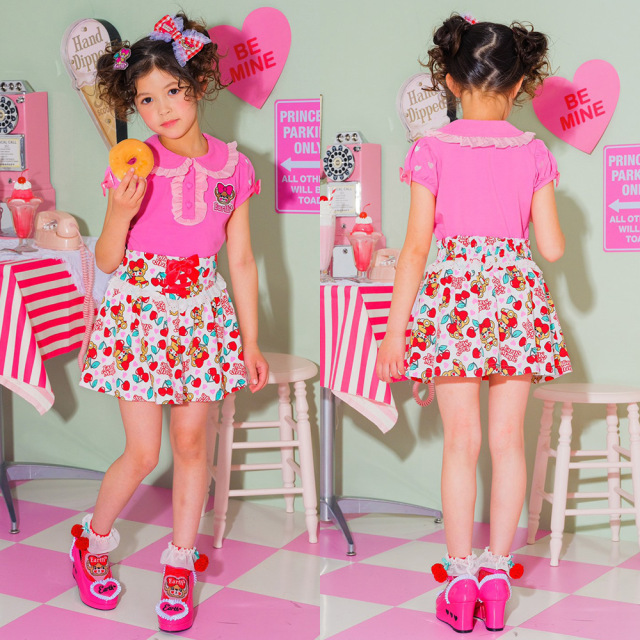 アースマジック EARTHMAGIC チェリーマフィー総柄レースアップスカート  