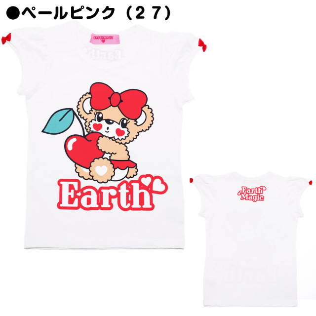 アースマジック EARTHMAGIC カラーツイルビスチェ＆プリントTシャツセット ペールピンク エメグリ チェリーマフィー 2022春夏
