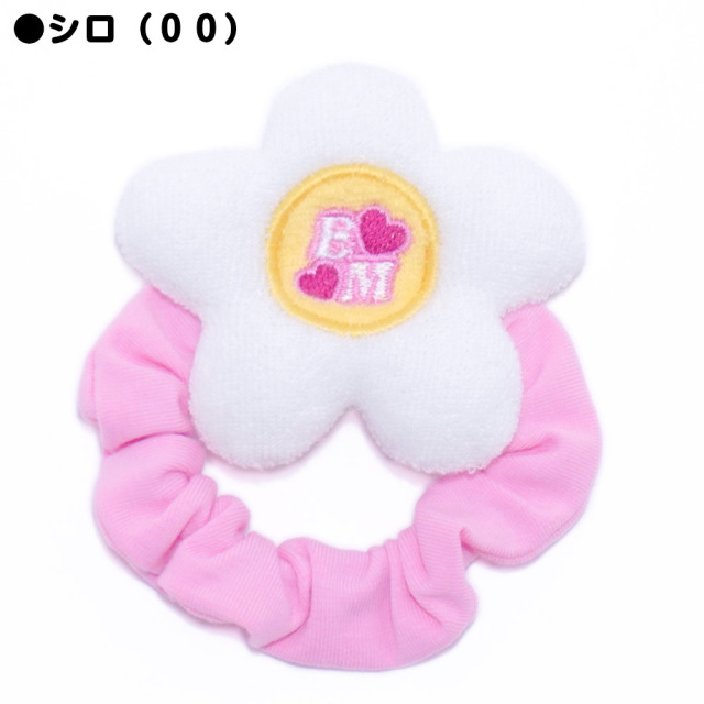 アースマジック EARTHMAGIC 綿入り立体デイジーシュシュ シロ ピンク 
