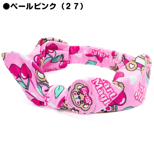 アースマジック EARTHMAGIC チェリーマフィー総柄バンダナカチューム シロ ペールピンク ワイヤーリボン ヘアバンド 2022春夏
