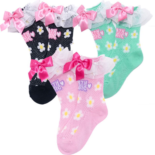 アースマジック EARTHMAGIC デイジーキラキラメッシュクルーソックス  