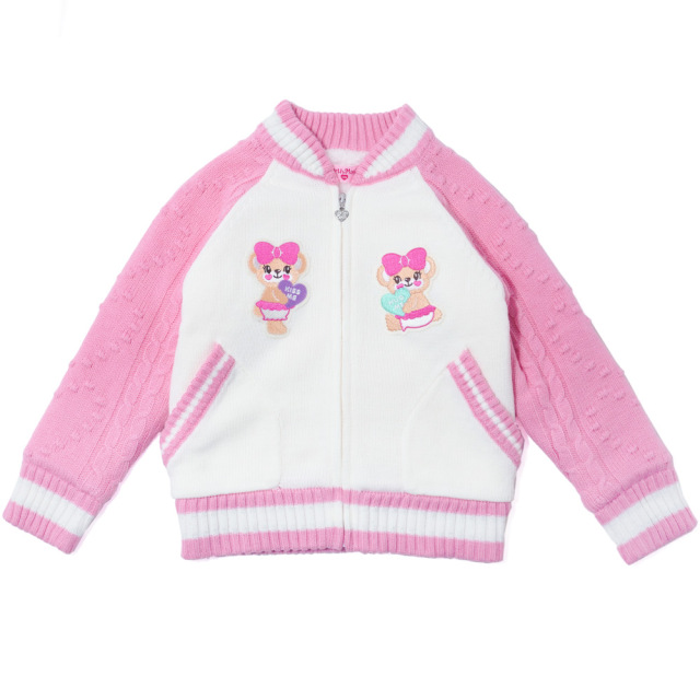 アースマジック EARTHMAGIC 裏ボア付ニットジップアップブルゾン シロ  