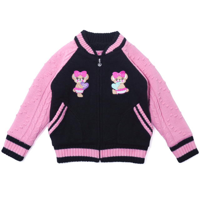 アースマジック EARTHMAGIC 裏ボア付ニットジップアップブルゾン シロ  