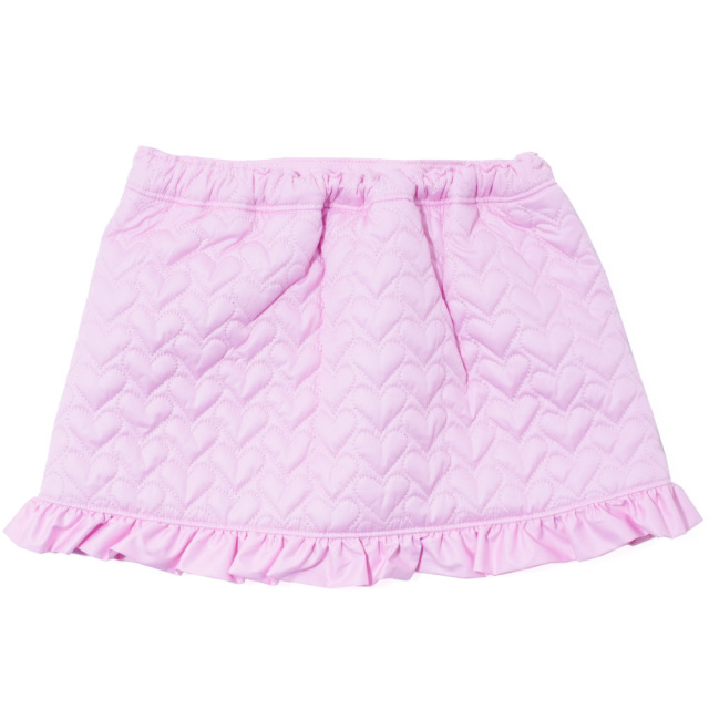 アースマジック EARTHMAGIC ハートキルティング台形スカート シロ ペールピンク マフィー インナーパンツ付 2022秋冬