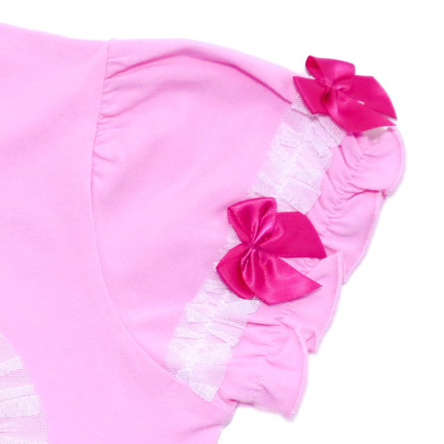 アースマジック EARTHMAGIC ハートアップリケベア天竺半袖Tシャツ シロ ペールピンク エメグリ ベビーサイズ マフィー 2022秋冬