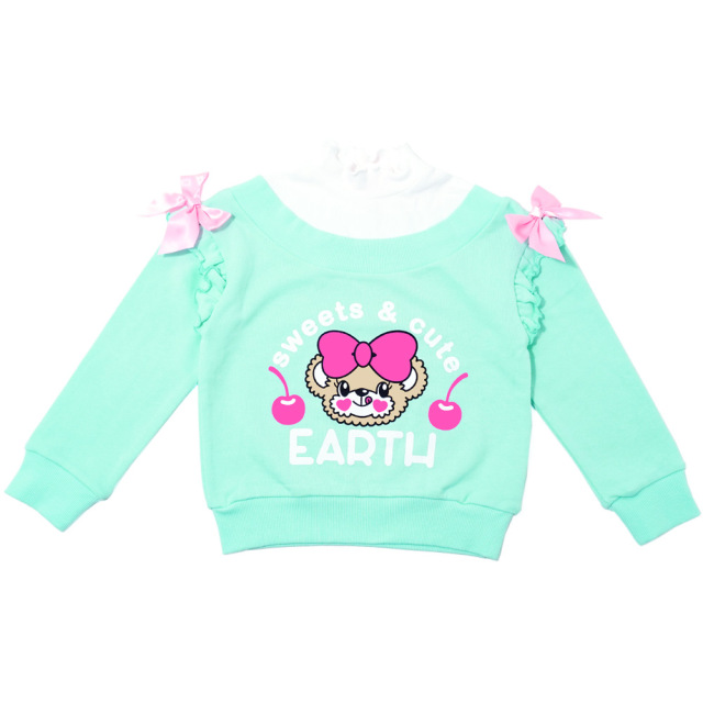 アースマジック EARTHMAGIC テレコTレイヤード風裏毛トレーナー シロ