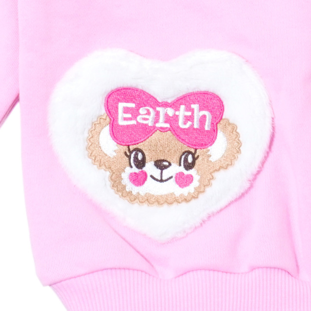 アースマジック EARTHMAGIC カラフルハートマフィー総柄ドッキングセーラーワンピース ペールピンク ラベンダー 長袖 2022秋冬