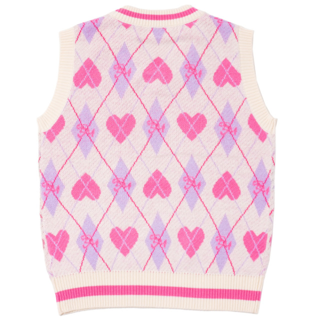 アースマジック EARTHMAGIC アーガイル柄ニットベスト アイボリー  