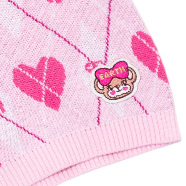 アースマジック EARTHMAGIC アーガイル柄ニットショートパンツ アイボリー ペールピンク マフィー ジャガード織  2022秋冬