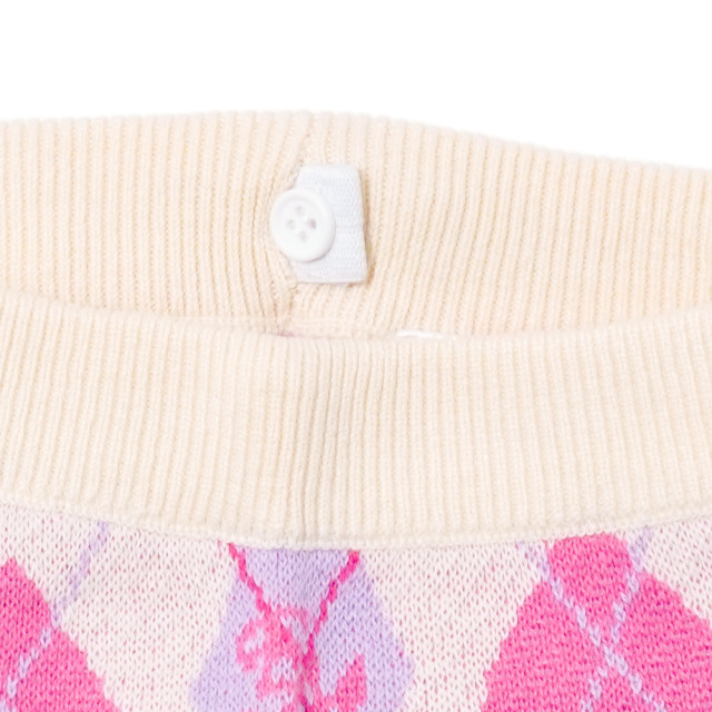 アースマジック EARTHMAGIC アーガイル柄ニットショートパンツ アイボリー ペールピンク マフィー ジャガード織  2022秋冬