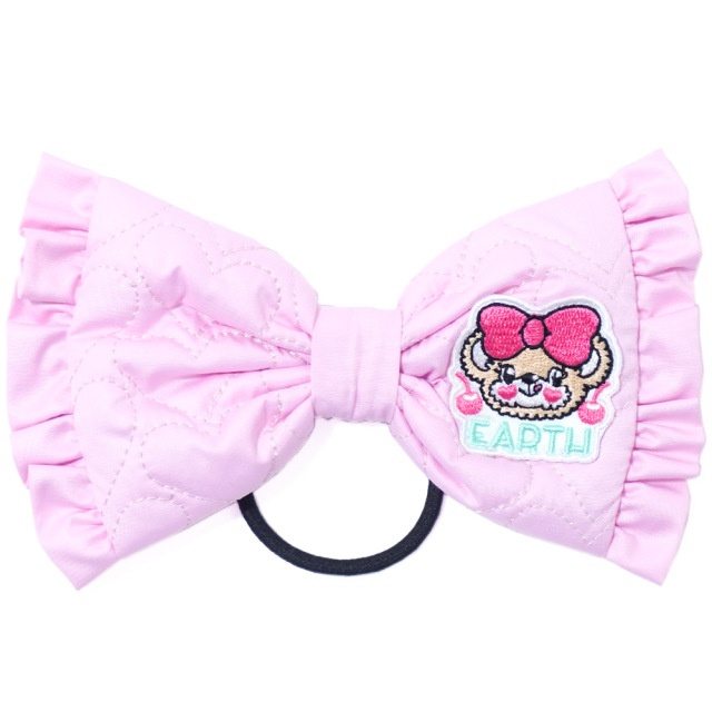 アースマジック EARTHMAGIC ハートキルティングリボンヘアゴム シロ ペールピンク アクセサリー 2022秋冬