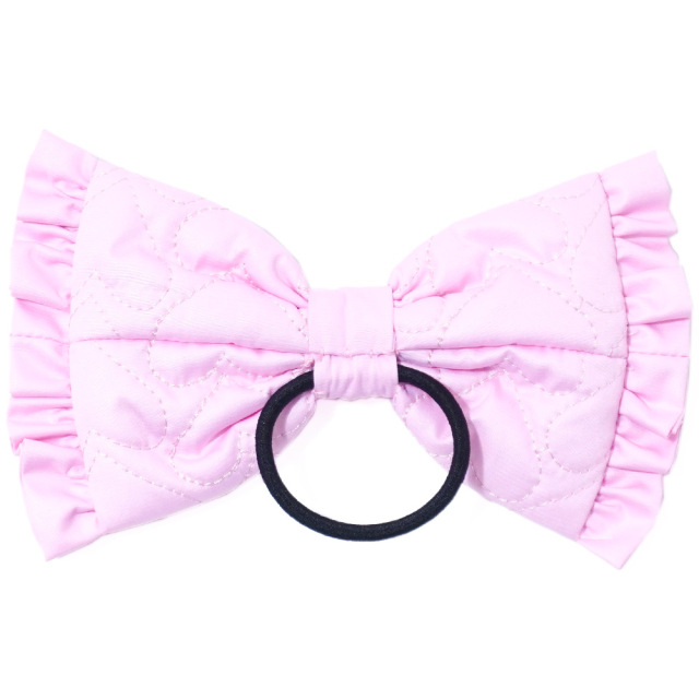 アースマジック EARTHMAGIC ハートキルティングリボンヘアゴム シロ ペールピンク アクセサリー 2022秋冬