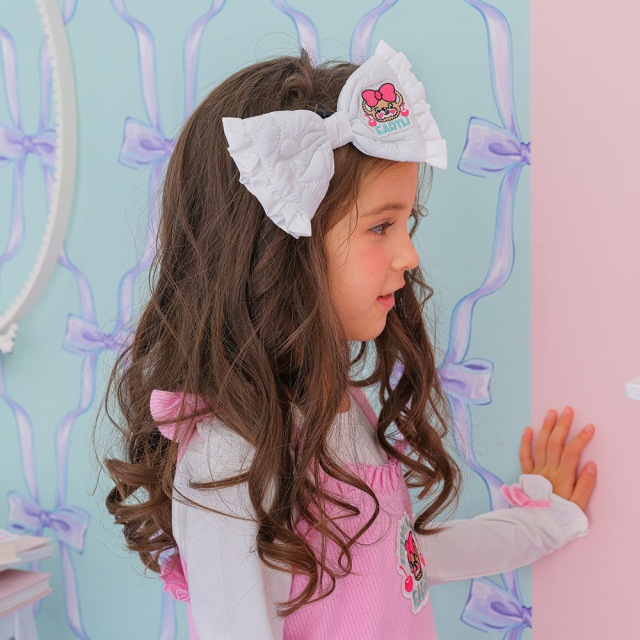 アースマジック EARTHMAGIC ハートキルティングリボンヘアゴム シロ ペールピンク アクセサリー 2022秋冬