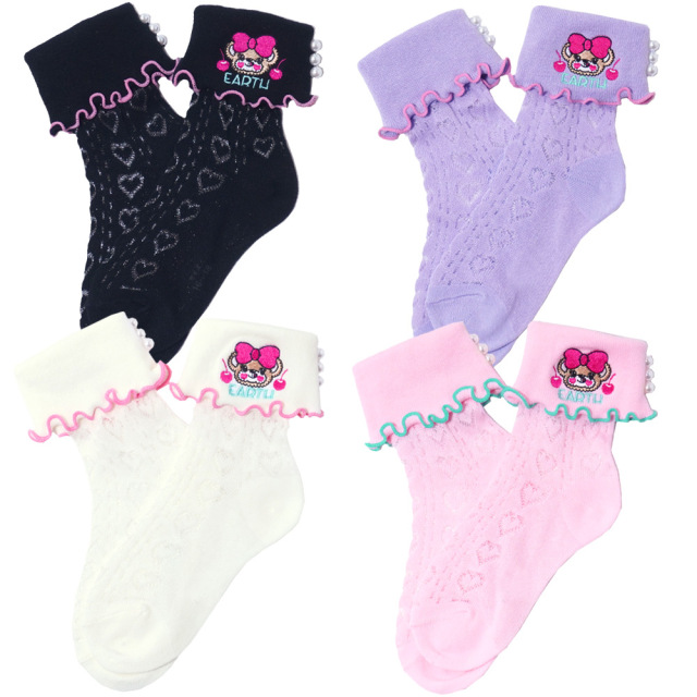 アースマジック EARTHMAGIC 透かし編み折り返しショートソックス 全4色  