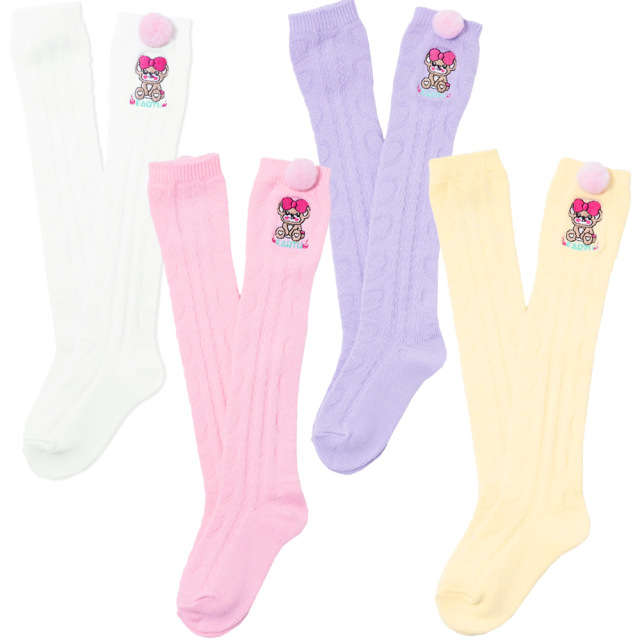 アースマジック EARTHMAGIC ポンポン付きマフィーオーバーニーソックス  