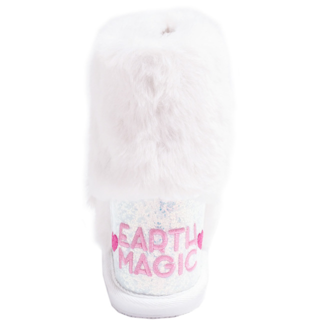 アースマジック EARTHMAGIC マフィーファーブーツ オフシロ ペールピンク 靴 刺繍 ラメ入り 2022秋冬