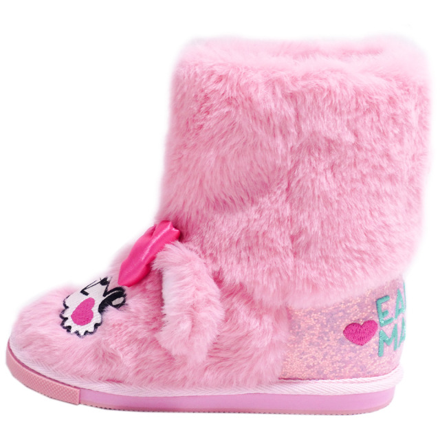 アースマジック EARTHMAGIC マフィーファーブーツ オフシロ ペールピンク 靴 刺繍 ラメ入り 2022秋冬